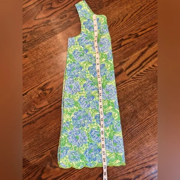 TOMMY BAHAMA~Girls Blue & Green Floral print Scalloped Shift Dress~Size 8~077 - Picture 15 of 15
